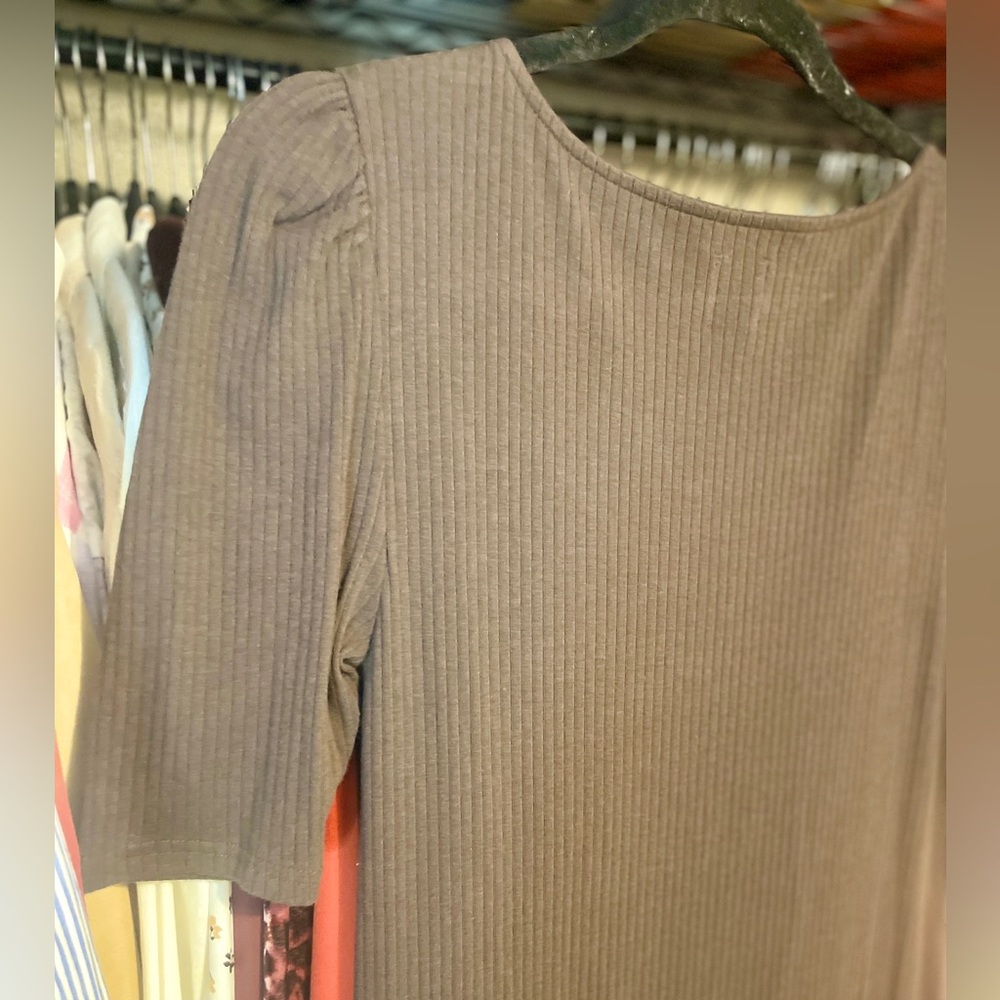 Tall Gap Puff Sleeve Sweetheart Midi Dress | Brown Noir | Size M Tall | NWT - Picture 8 of 8